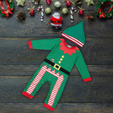 Maxbell First Christmas Baby Outfit Boy Girl with Hat Long Sleeve Newborn Clothes 80 Green