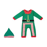 Maxbell First Christmas Baby Outfit Boy Girl with Hat Long Sleeve Newborn Clothes 90 Green