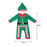 Maxbell First Christmas Baby Outfit Boy Girl with Hat Long Sleeve Newborn Clothes 90 Green