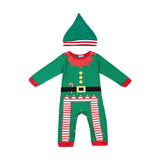 Maxbell First Christmas Baby Outfit Boy Girl with Hat Long Sleeve Newborn Clothes Green 95