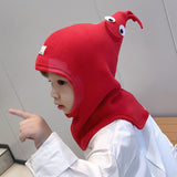 Maxbell Baby Balaclava Hat Lovely Fleece Hat Thermal Hood for Children Kids Boy Girl Red