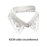 Maxbell 4xWomen Fake Collar Detachable Fake Half Shirt Collar for Clothing Accessories White
