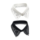 Maxbell 4xWomen Fake Collar Detachable Fake Half Shirt Collar for Clothing Accessories White