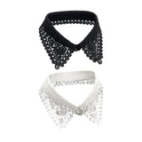 Maxbell 2xWomen Fake Collar Detachable Fake Half Shirt Collar for Clothing Accessories White