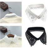 Maxbell 2xWomen Fake Collar Detachable Fake Half Shirt Collar for Clothing Accessories White