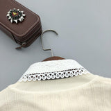 Maxbell 6xWomen Fake Collar Detachable Fake Half Shirt Collar for Clothing Accessories White