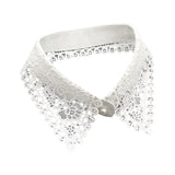 Maxbell 6xWomen Fake Collar Detachable Fake Half Shirt Collar for Clothing Accessories White