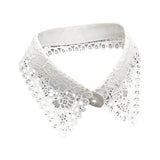 Maxbell 2xWomen Fake Collar Detachable Fake Half Shirt Collar for Clothing Accessories White