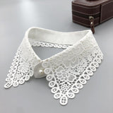 Maxbell 4xWomen Fake Collar Detachable Fake Half Shirt Collar for Clothing Accessories White
