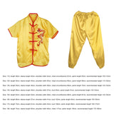 Chinese Traditional Wushu Costume Apparel for Adult Kid Women Boys Girls Yellow 140