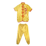Chinese Traditional Wushu Costume Apparel for Adult Kid Women Boys Girls Yellow 140
