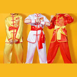 Chinese Traditional Wushu Costume Apparel for Adult Kid Women Boys Girls Yellow 140