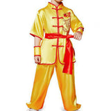 Chinese Traditional Wushu Costume Apparel for Adult Kid Women Boys Girls Yellow 140