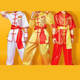 Chinese Traditional Wushu Costume Apparel for Adult Kid Women Boys Girls Red 150