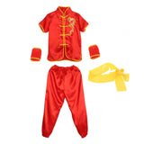 Chinese Traditional Wushu Costume Apparel for Adult Kid Women Boys Girls Red 150