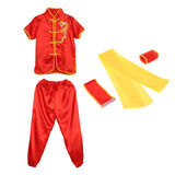 Chinese Traditional Wushu Costume Apparel for Adult Kid Women Boys Girls Red 150