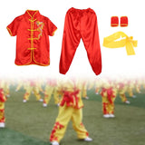 Chinese Traditional Wushu Costume Apparel for Adult Kid Women Boys Girls Red 150