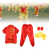 Chinese Traditional Wushu Costume Apparel for Adult Kid Women Boys Girls Red 150