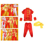 Chinese Traditional Wushu Costume Apparel for Adult Kid Women Boys Girls Red 150