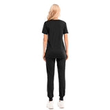 Maxbell 2xNursing Uniforms Scrub Set Top and Drawstring Trouser V Neck for Cosmetology