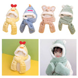 Maxbell Kids Winter Hat Scarf Gloves Set Funny Headwear Neck Scarf Plush Animals Hat Duck