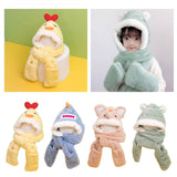 Maxbell Kids Winter Hat Scarf Gloves Set Funny Headwear Neck Scarf Plush Animals Hat Duck
