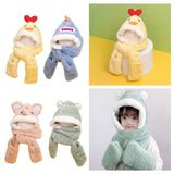 Maxbell Kids Winter Hat Scarf Gloves Set Funny Headwear Neck Scarf Plush Animals Hat Duck