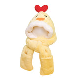 Maxbell Kids Winter Hat Scarf Gloves Set Funny Headwear Neck Scarf Plush Animals Hat Duck