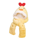 Maxbell Kids Winter Hat Scarf Gloves Set Funny Headwear Neck Scarf Plush Animals Hat Duck