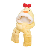 Maxbell Kids Winter Hat Scarf Gloves Set Funny Headwear Neck Scarf Plush Animals Hat Duck