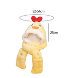 Maxbell Kids Winter Hat Scarf Gloves Set Funny Headwear Neck Scarf Plush Animals Hat Duck