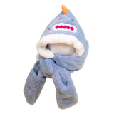 Maxbell Kids Winter Hat Scarf Gloves Set Funny Headwear Neck Scarf Plush Animals Hat Crocodile