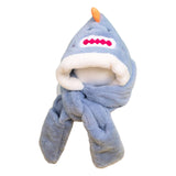 Maxbell Kids Winter Hat Scarf Gloves Set Funny Headwear Neck Scarf Plush Animals Hat Crocodile