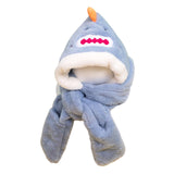 Maxbell Kids Winter Hat Scarf Gloves Set Funny Headwear Neck Scarf Plush Animals Hat Crocodile