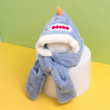 Maxbell Kids Winter Hat Scarf Gloves Set Funny Headwear Neck Scarf Plush Animals Hat Crocodile