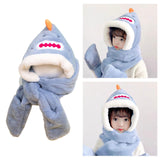 Maxbell Kids Winter Hat Scarf Gloves Set Funny Headwear Neck Scarf Plush Animals Hat Crocodile