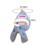 Maxbell Kids Winter Hat Scarf Gloves Set Funny Headwear Neck Scarf Plush Animals Hat Crocodile