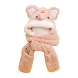 Maxbell Kids Winter Hat Scarf Gloves Set Funny Headwear Neck Scarf Plush Animals Hat Elephant