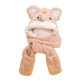 Maxbell Kids Winter Hat Scarf Gloves Set Funny Headwear Neck Scarf Plush Animals Hat Elephant