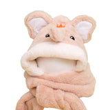 Maxbell Kids Winter Hat Scarf Gloves Set Funny Headwear Neck Scarf Plush Animals Hat Elephant