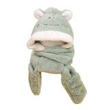 Maxbell Kids Winter Hat Scarf Gloves Set Funny Headwear Neck Scarf Plush Animals Hat Frog