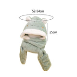 Maxbell Kids Winter Hat Scarf Gloves Set Funny Headwear Neck Scarf Plush Animals Hat Frog