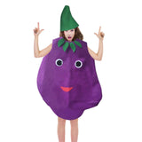 Maxbell 2xAdult Food Costume Cartoon Dress up Props Slip on Halloween Costumes Outfit Eggplant