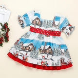 Maxbell Baby Girl Christmas Dress Smocked Dress Costume Santa Reindeer Dress 90cm