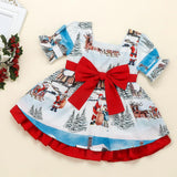 Maxbell Baby Girl Christmas Dress Smocked Dress Costume Santa Reindeer Dress 90cm
