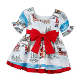 Maxbell Baby Girl Christmas Dress Smocked Dress Costume Santa Reindeer Dress 100cm