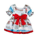 Maxbell Baby Girl Christmas Dress Smocked Dress Costume Santa Reindeer Dress 100cm