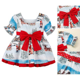 Maxbell Baby Girl Christmas Dress Smocked Dress Costume Santa Reindeer Dress 110cm