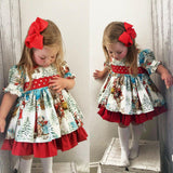 Maxbell Baby Girl Christmas Dress Smocked Dress Costume Santa Reindeer Dress 110cm
