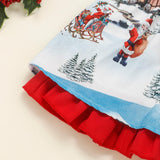 Maxbell Baby Girl Christmas Dress Smocked Dress Costume Santa Reindeer Dress 120cm